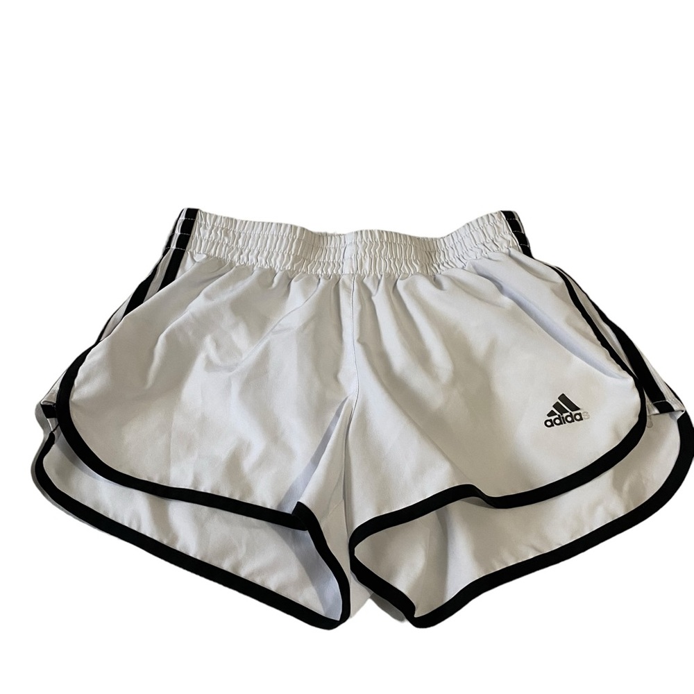 Adidas athletic white shorts, S